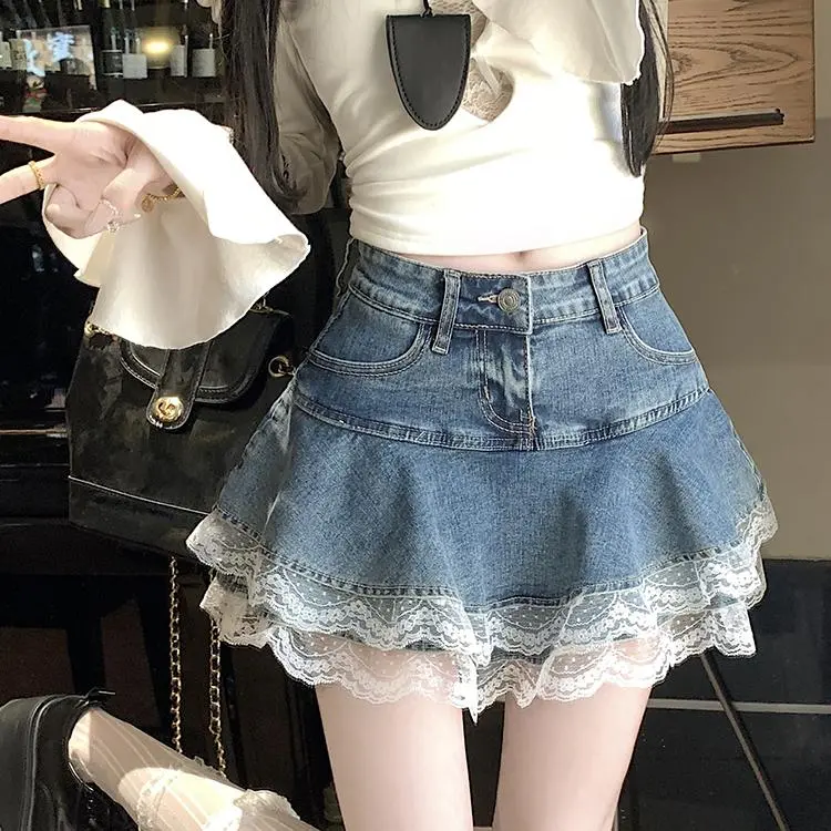 YGPRW Denim Short Skirts Women's-5