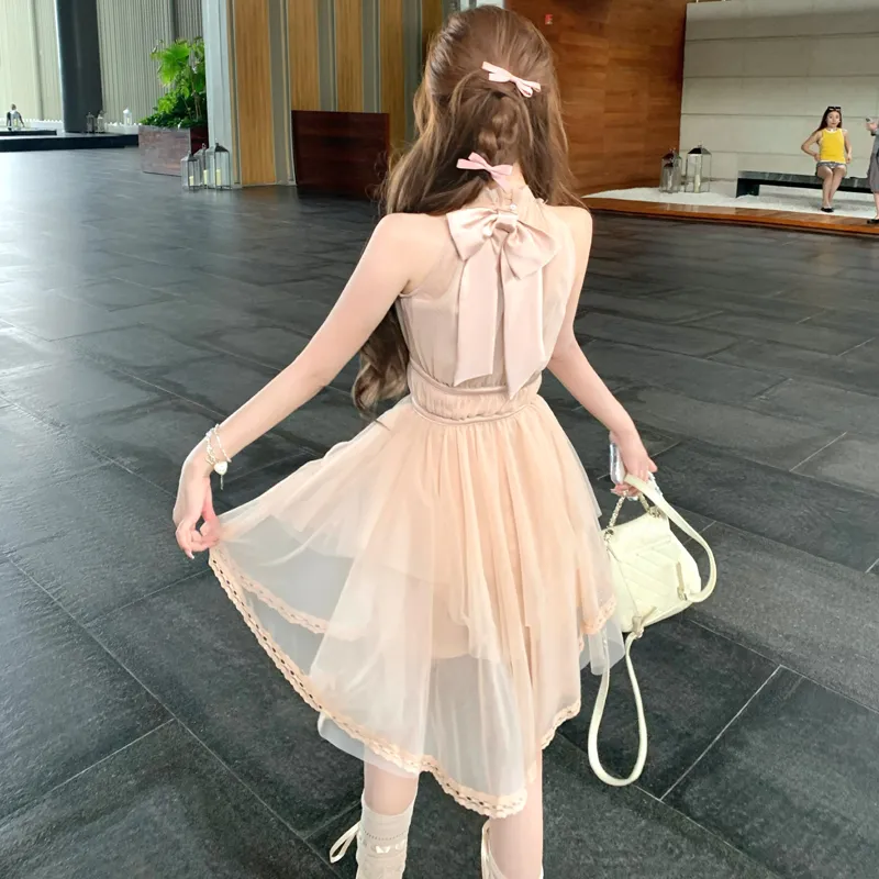 YGPRW Sleeveless Dresses Women's Light Pink-1