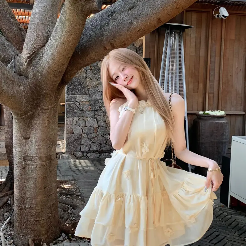 YGPRW Sleeveless Dress Women's Apricot-3