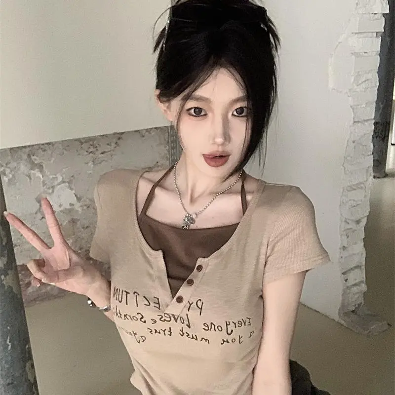 YGPRW T Shirts Women's Khaki-5