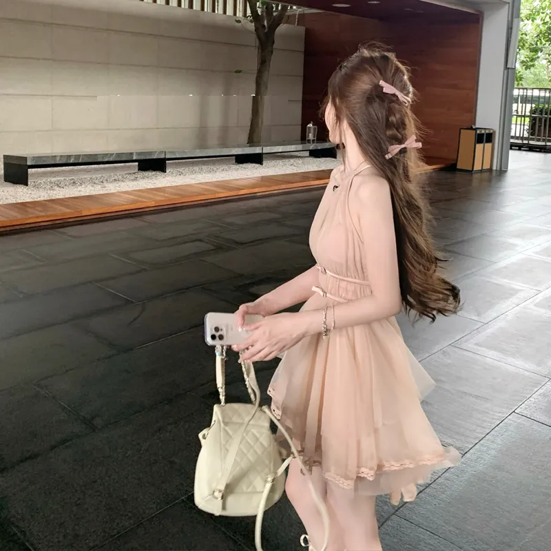 YGPRW Sleeveless Dresses Women's Light Pink-3