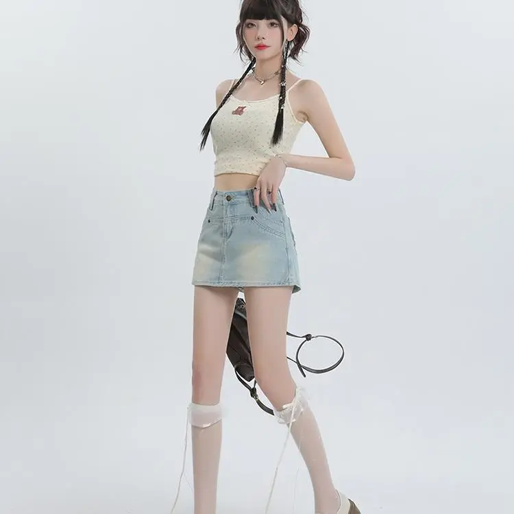 YGPRW Denim Short Skirts Women's-4