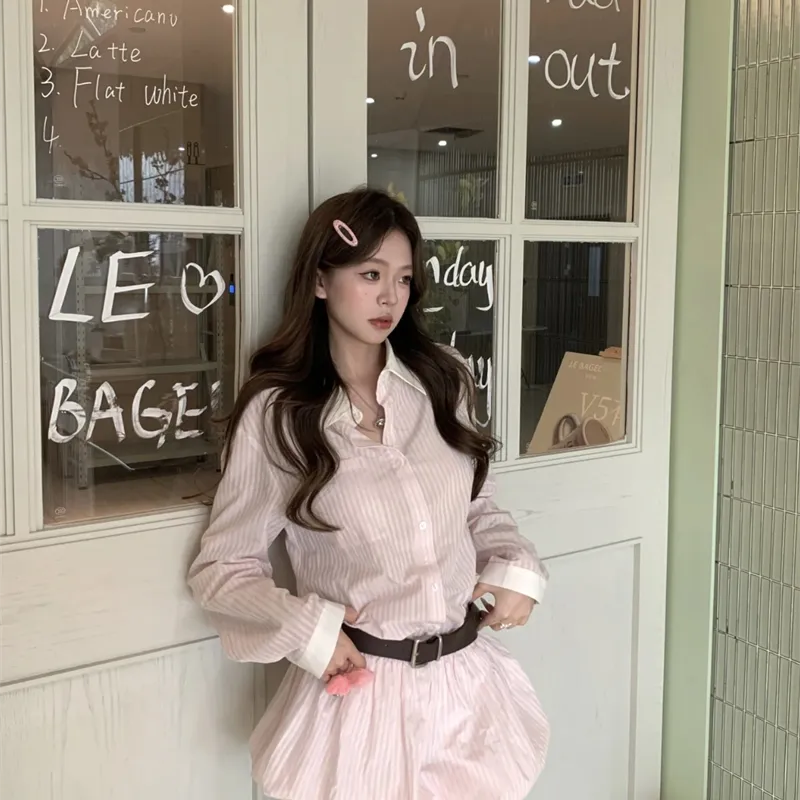 YGPRW Long Sleeved Dress Women's Pink-2
