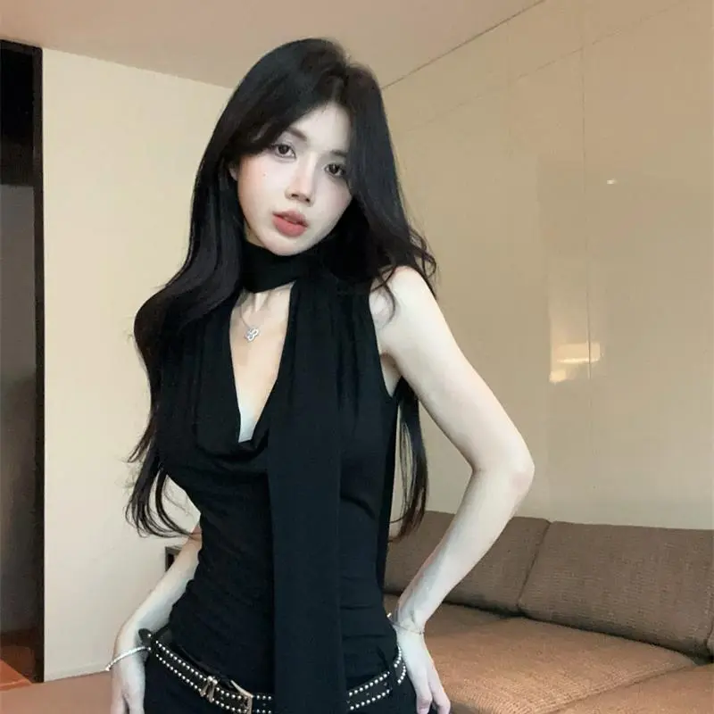 YGPRW Sleeveless Dresses Women's Black-6