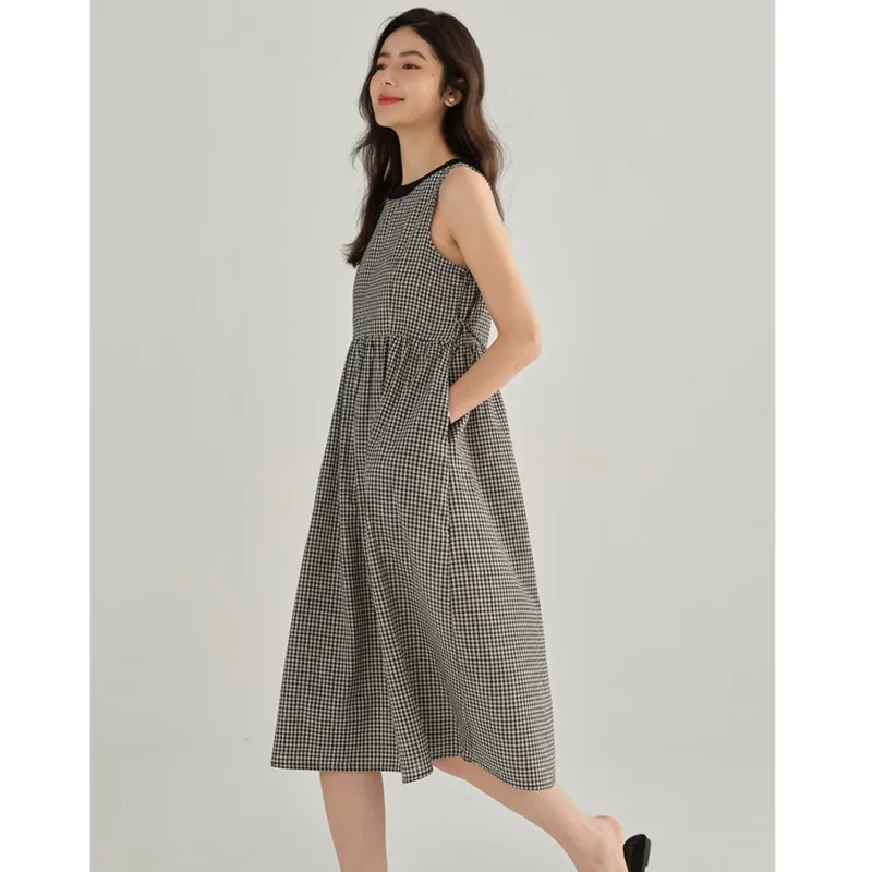 YGPRW Sleeveless Dresses Women's Plaid-2