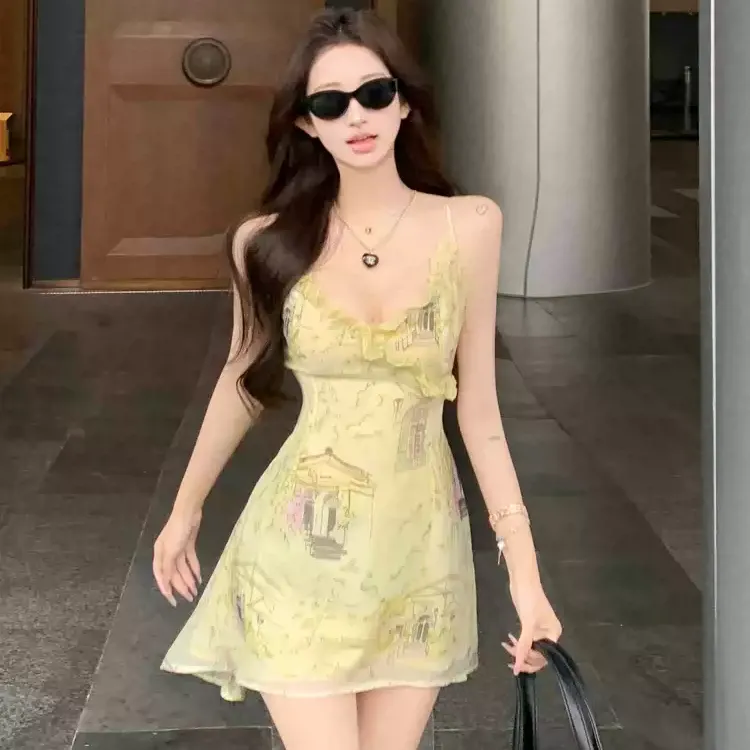 YGPRW Slip Dress Women's Yellow-1