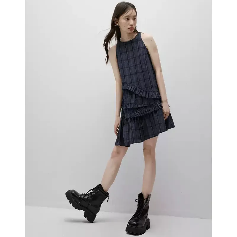 YGPRW Sleeveless Dress Women's Navy Blue-2