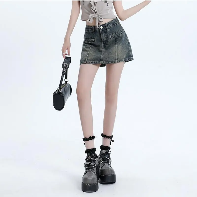 YGPRW Denim Short Skirts Women's-4