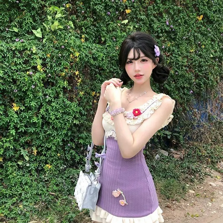 YGPRW Sleeveless Dresses Women's Purple-2