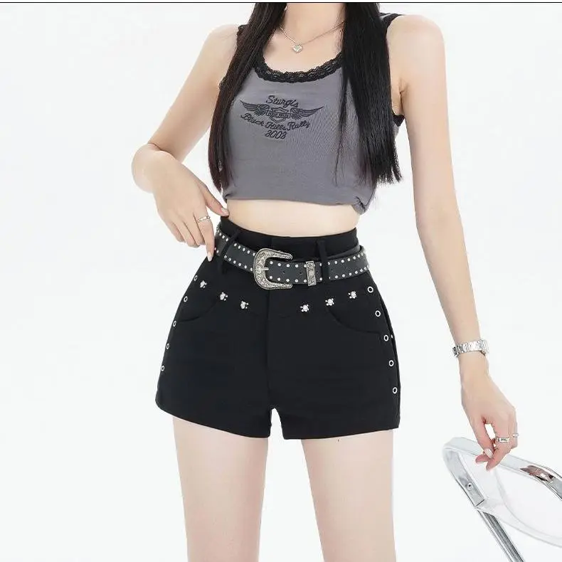 YGPRW Denim Shorts Women's Black-5