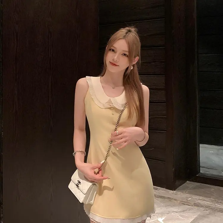 YGPRW Sleeveless Dresses Women's Yellow-6