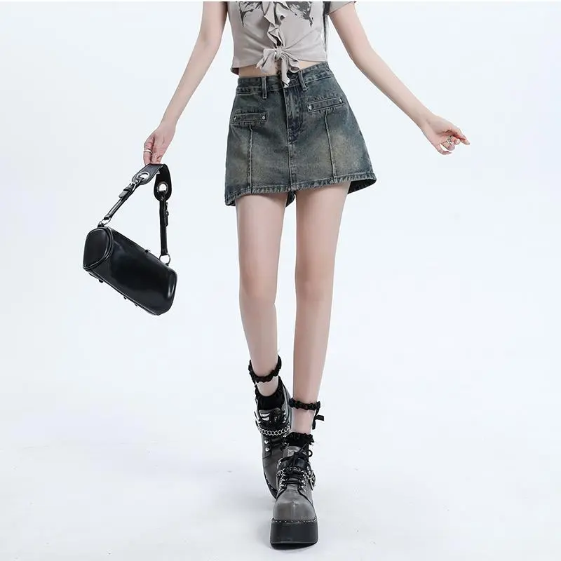 YGPRW Denim Short Skirts Women's-6