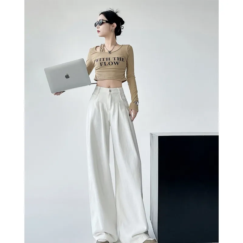 YGPRW Jeans Women's White-4