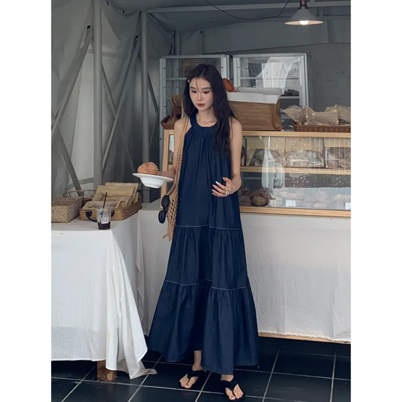 YGPRW Sleeveless Dresses Women's Blue-6