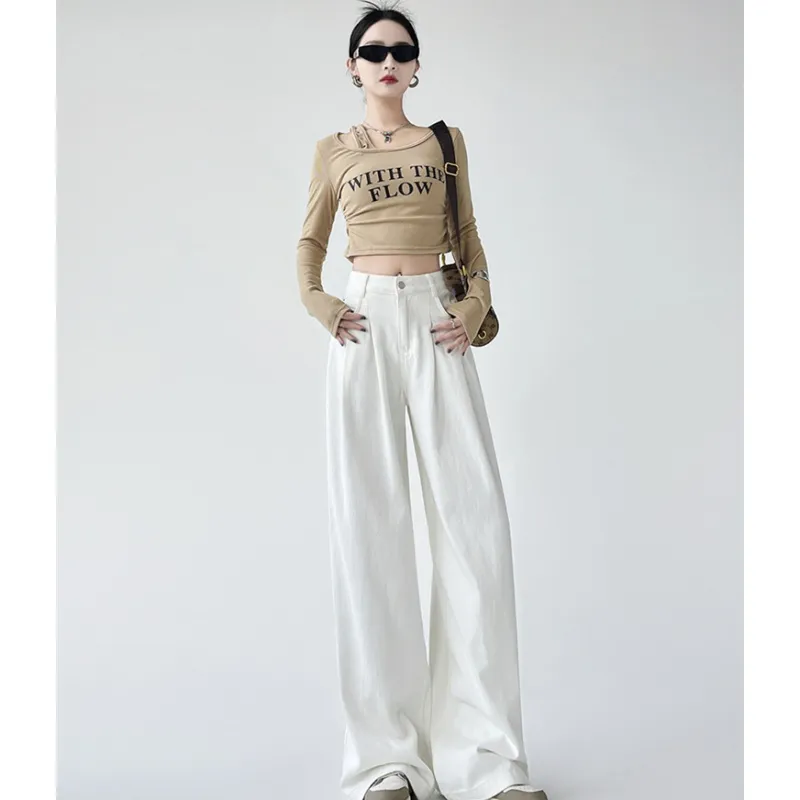 YGPRW Jeans Women's White-3