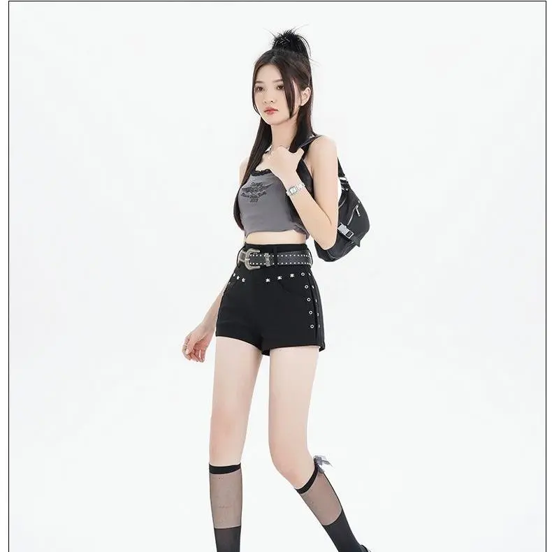 YGPRW Denim Shorts Women's Black-4