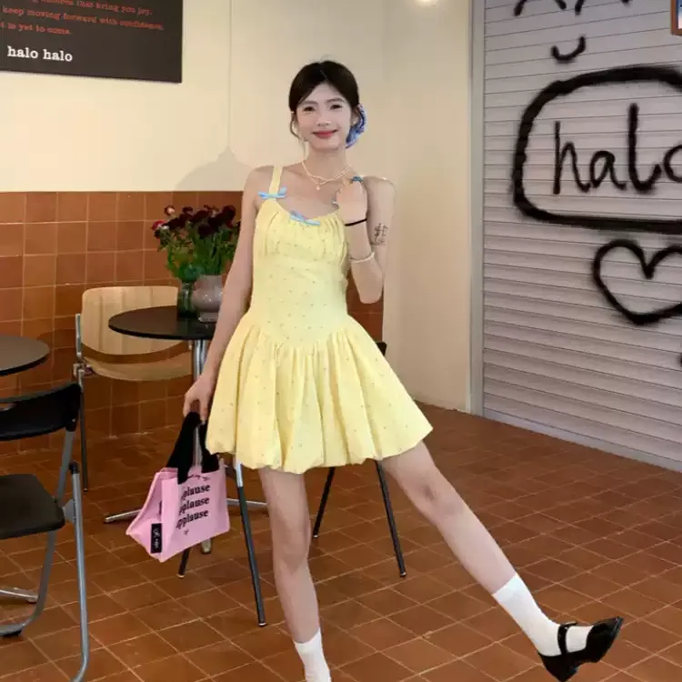YGPRW Slip Dress Women's Yellow-5