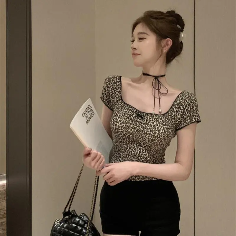YGPRW T Shirts Women's Leopard Print-4
