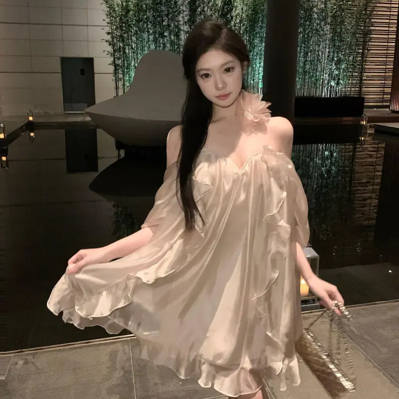 YGPRW Short Sleeved Dress Women's Champagne-5