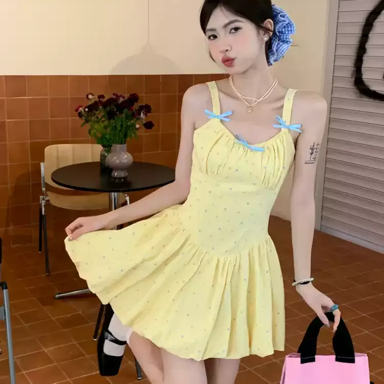 YGPRW Slip Dress Women's Yellow-6