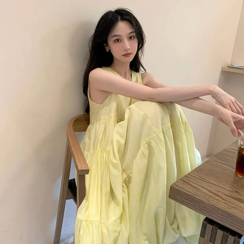 YGPRW Sleeveless Dress Women's Yellow-6