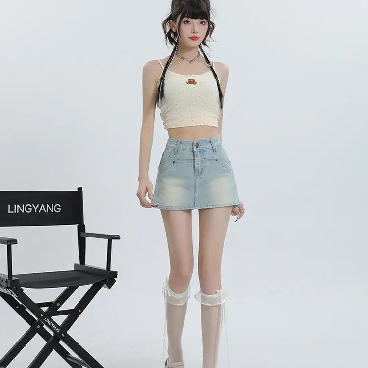 YGPRW Denim Short Skirts Women's-6