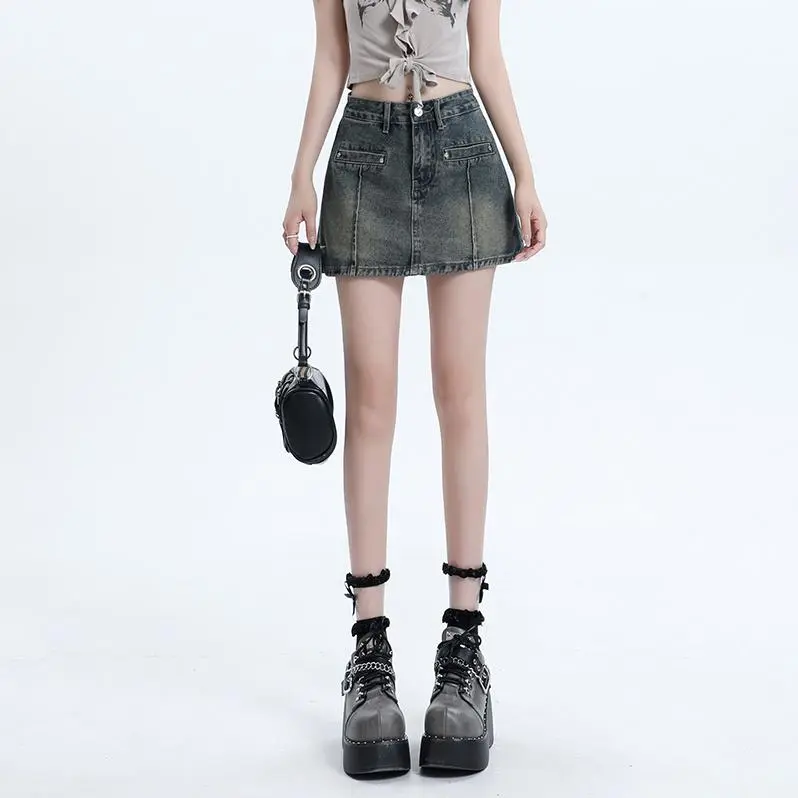 YGPRW Denim Short Skirts Women's-3