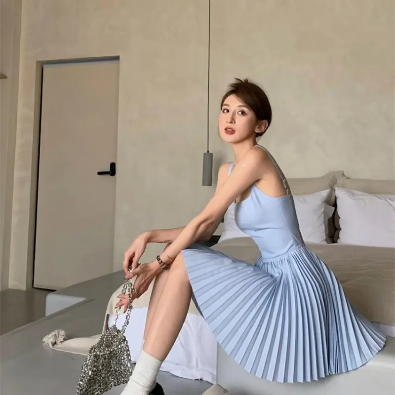 YGPRW Slip Dresses Women's Blue-5