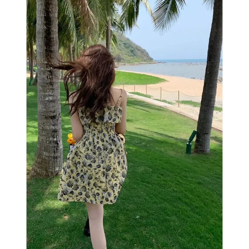 YGPRW Slip Dresses Women's Yellow-5