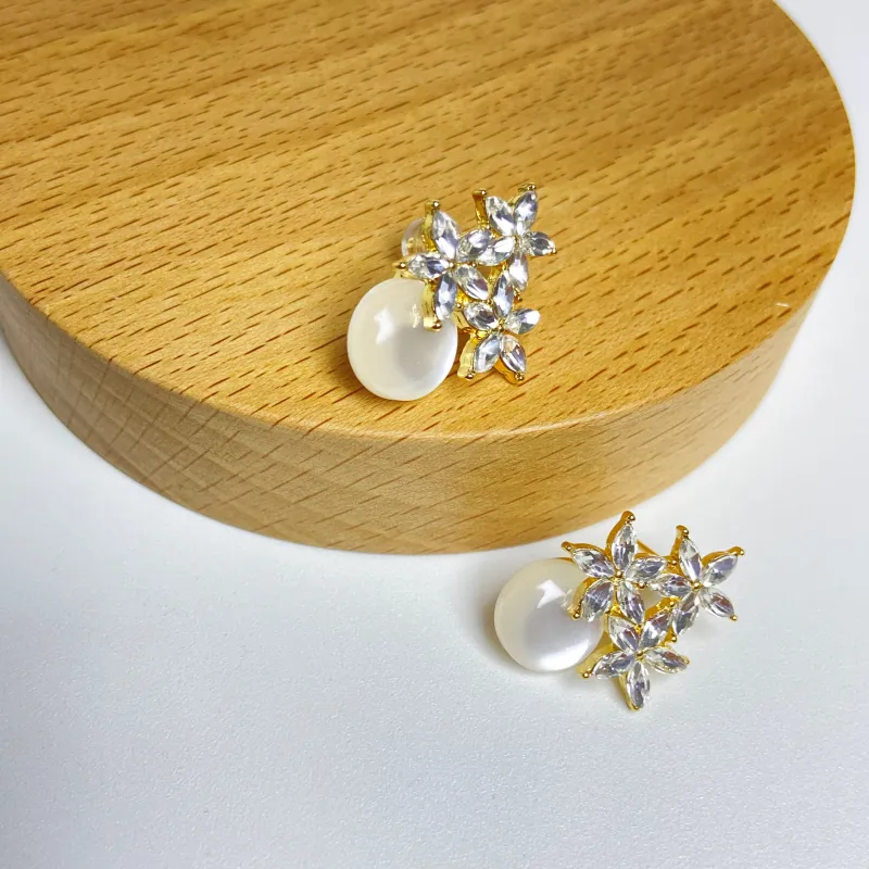 ERXI S925 Sterling Silver Needle Earrings Women's-2