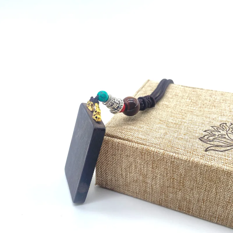 ERXI Ebony Wooden Necklaces Unisex-3