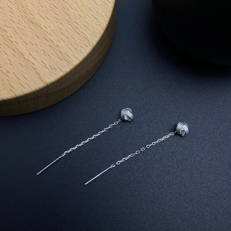 ERXI 925 Silver Needles Drop Earrings Women's-4