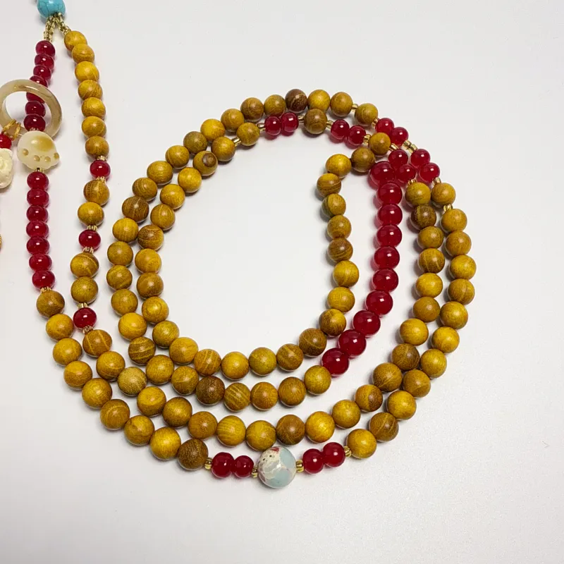 ERXI Golden Sandalwood Necklaces Unisex-3
