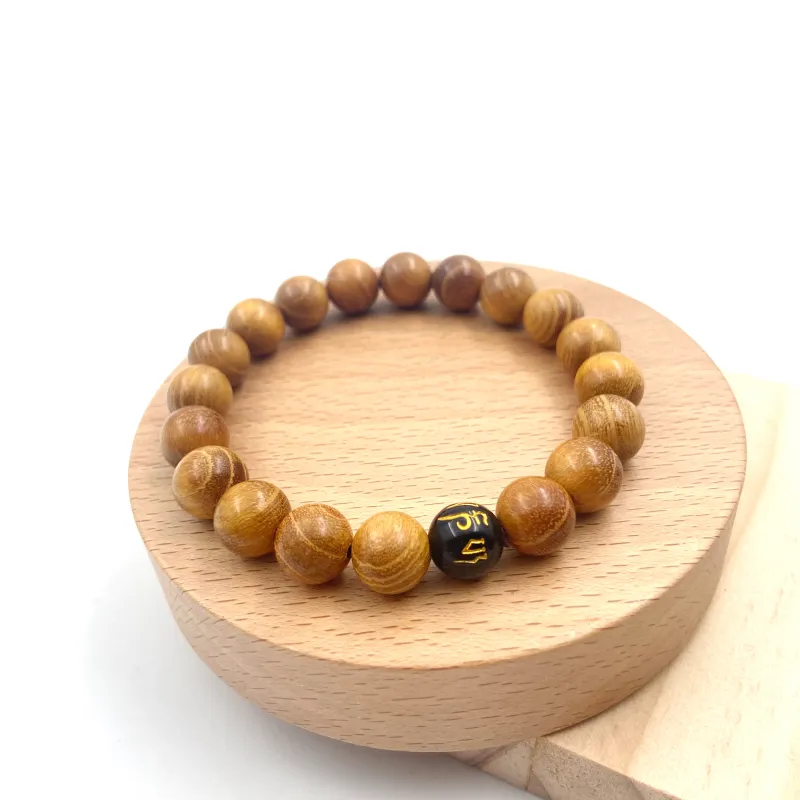 ERXI Golden Sandalwood Wooden Bracelets Unisex-2