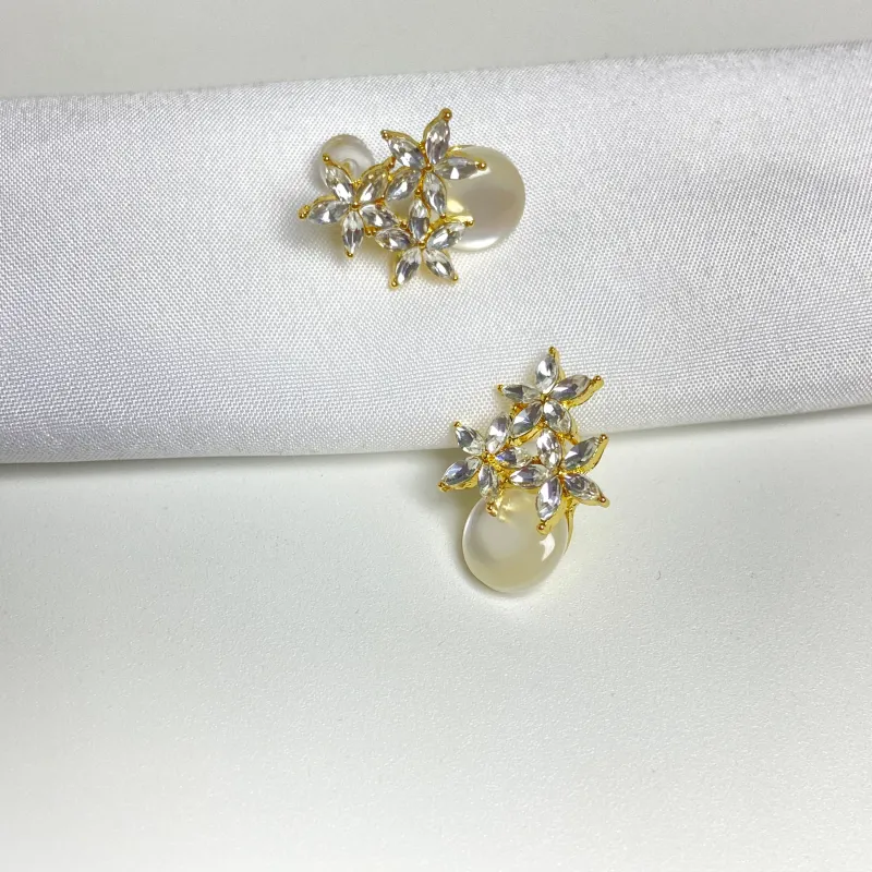 ERXI S925 Sterling Silver Needle Earrings Women's-6