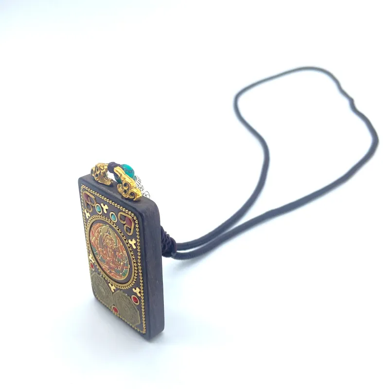 ERXI Ebony Wooden Necklaces Unisex-2