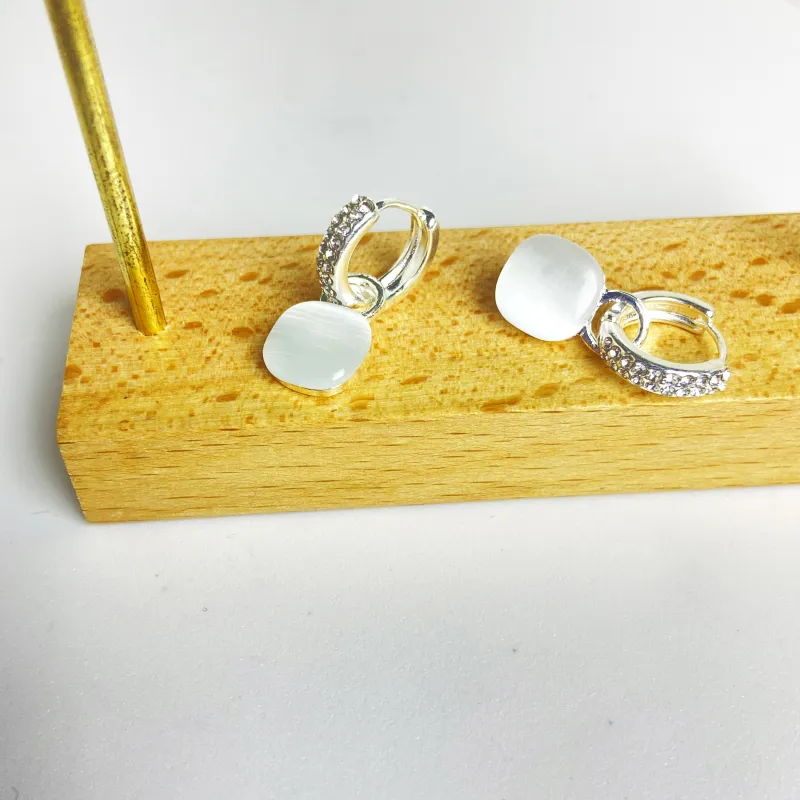 ERXI S925 Sterling Silver Needle Earrings Women's-5