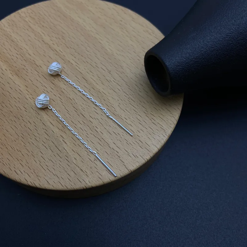 ERXI 925 Silver Needles Drop Earrings Women's-6