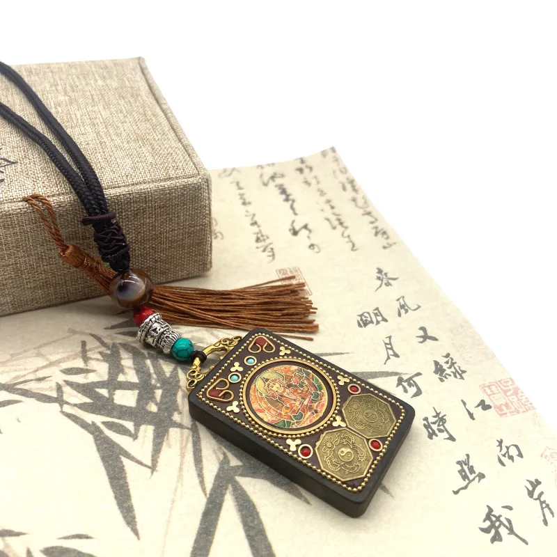 ERXI Ebony Wooden Necklaces Unisex-4
