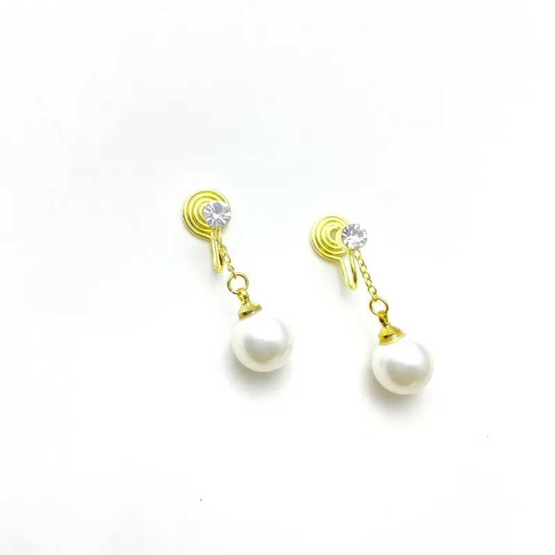 ERXI Zircon Clip On Earrings Women's-3