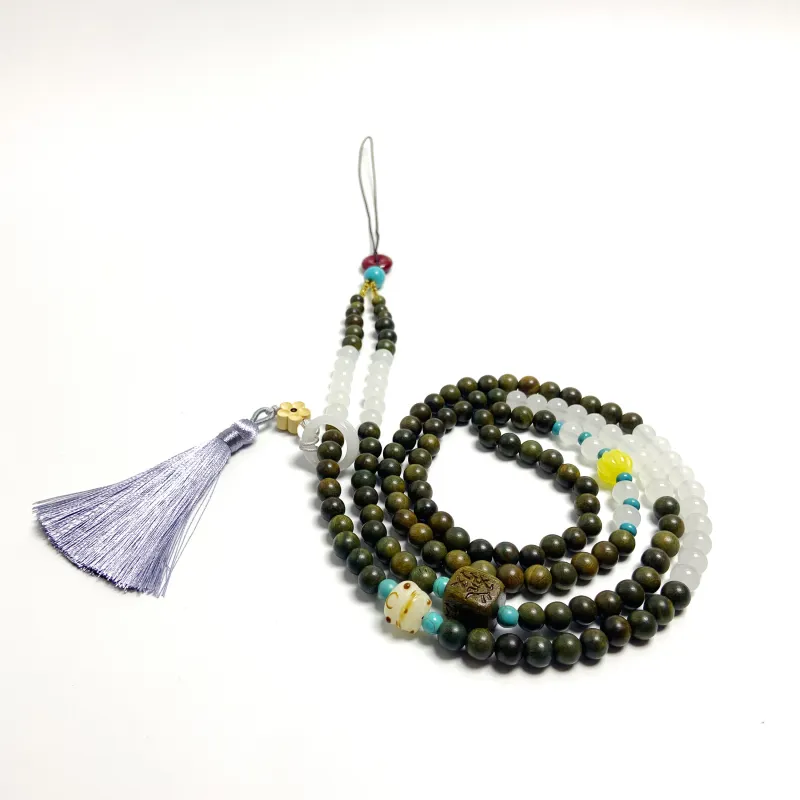 ERXI Green Sandalwood Wooden Necklaces Unisex-1