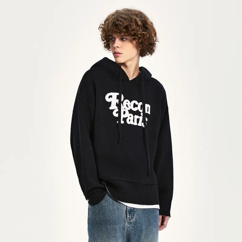 RECONET Double Moon Logo Series Knitwear Unisex Black-2