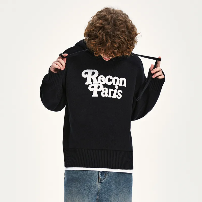 RECONET Double Moon Logo Series Knitwear Unisex Black-4