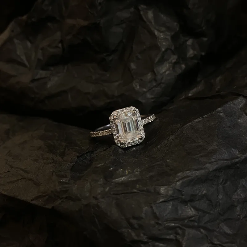 XINGLU 925 Silver Mohsunnite Rings Women's-1