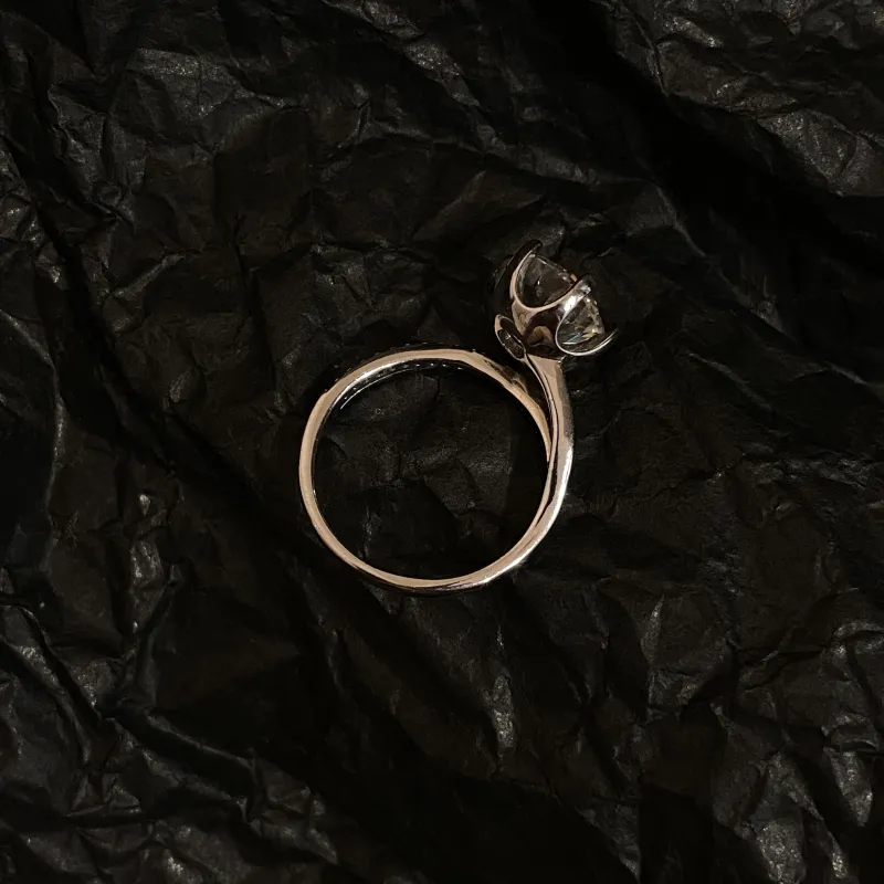 XINGLU 925 Silver Mohsunnite Rings Women's-4