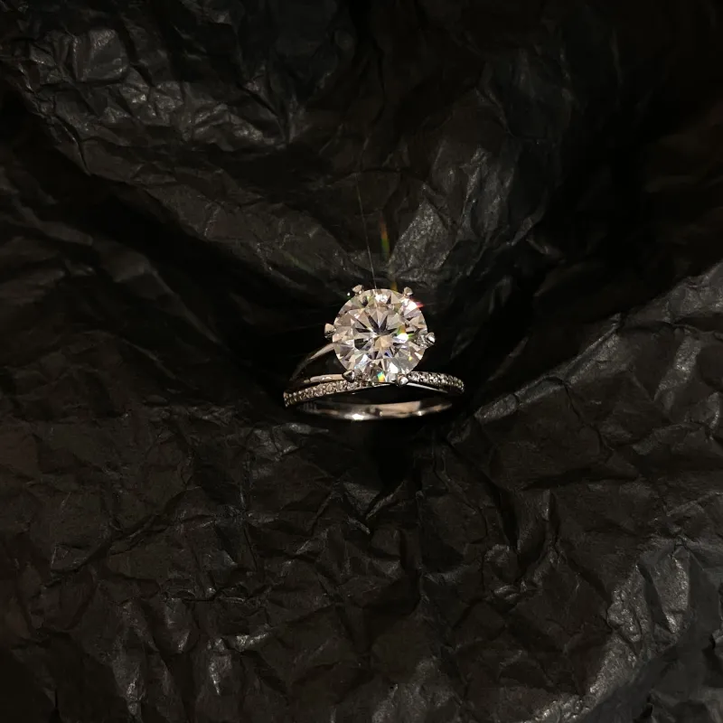 XINGLU 925 Silver Mohsunnite Rings Women's-2