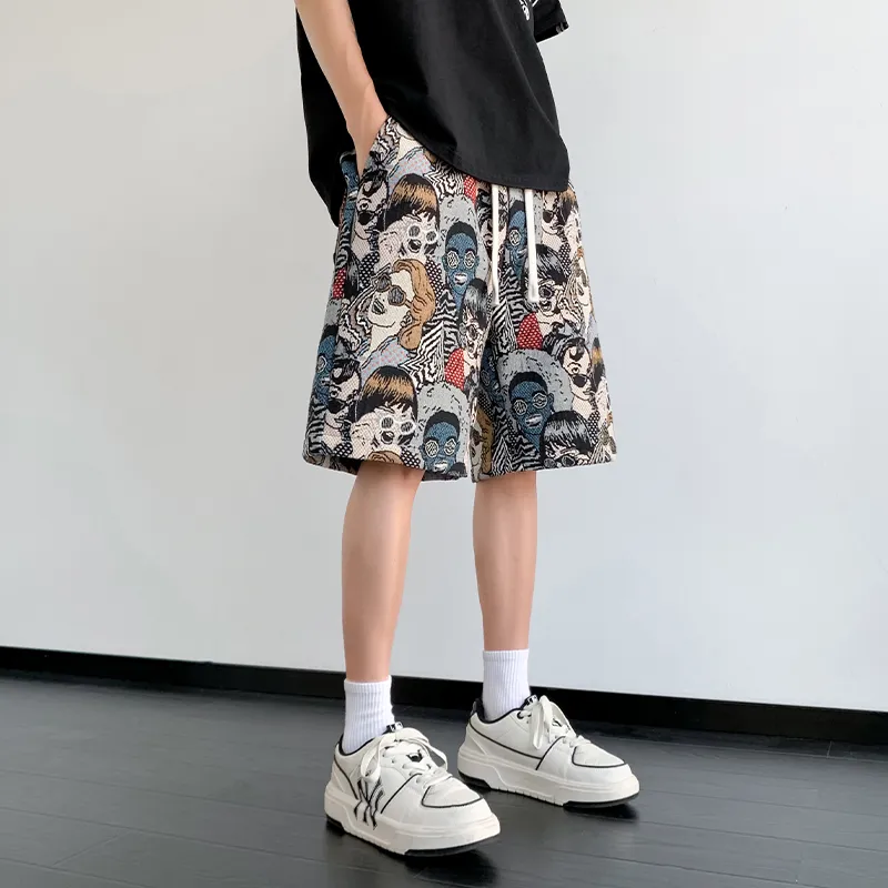 SIFLYTO Casual Shorts Unisex Embroidery Figure-4