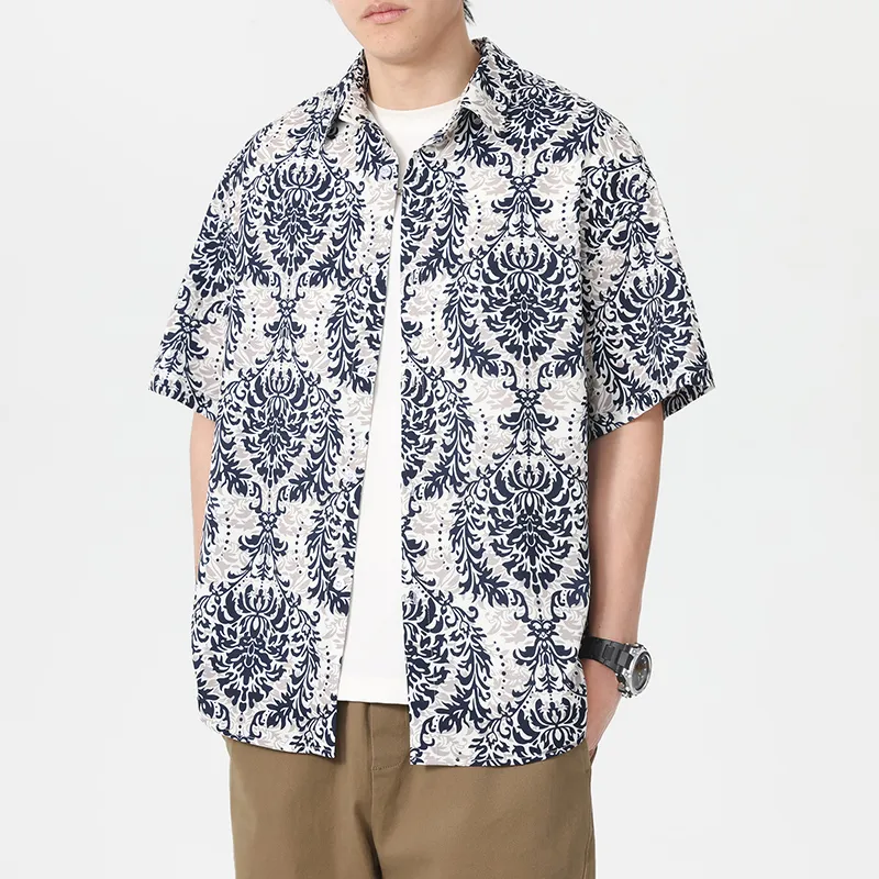 SIFLYTO Shirts Unisex Ink Fragrance Brocade Pattern-3