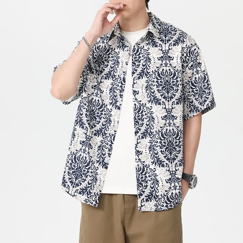 SIFLYTO Shirts Unisex Ink Fragrance Brocade Pattern-4