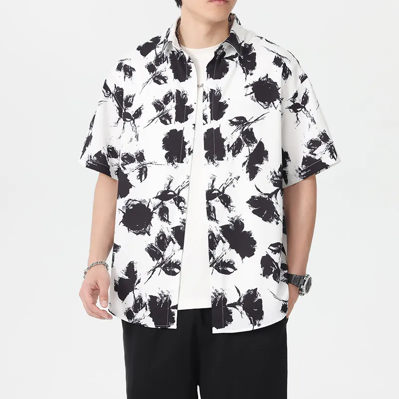 SIFLYTO Shirts Unisex Ink Flower Shadows-3